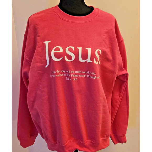 Jesus Faith Sweatshirt Women John 14:6 "I Am the Way"Religious Bible Ver… - Picture 1 of 3